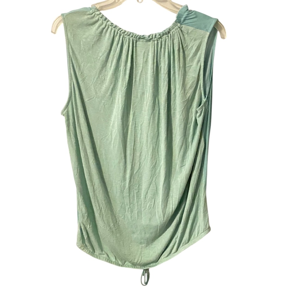 Anthropolgie Dolan Left Coast Collection Mint Drawstring Sleeveless V Neck Top M - Picture 2 of 5